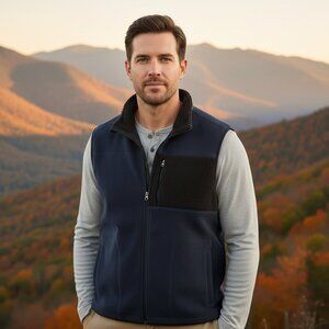 Izod polar fleece full zip vest Men's Size XL Blue